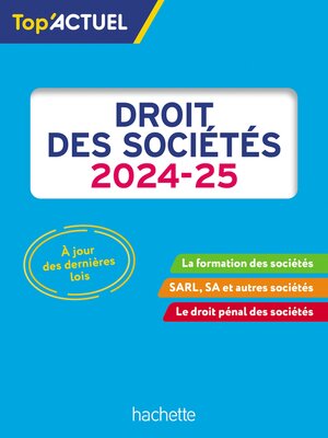 cover image of Droit des sociétés 2024-2025